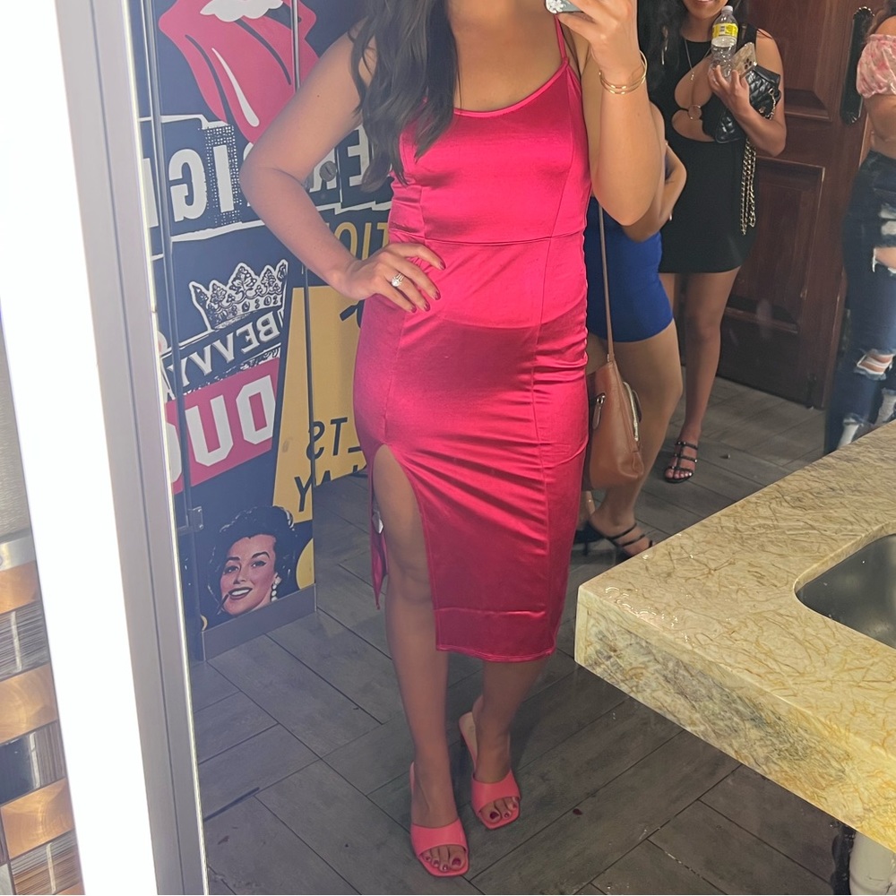Neon pink dress